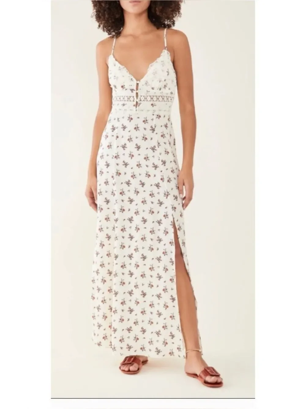 FREE PEOPLE Out and About Floral Maxi Slip Dress Size S ~ NWOT
